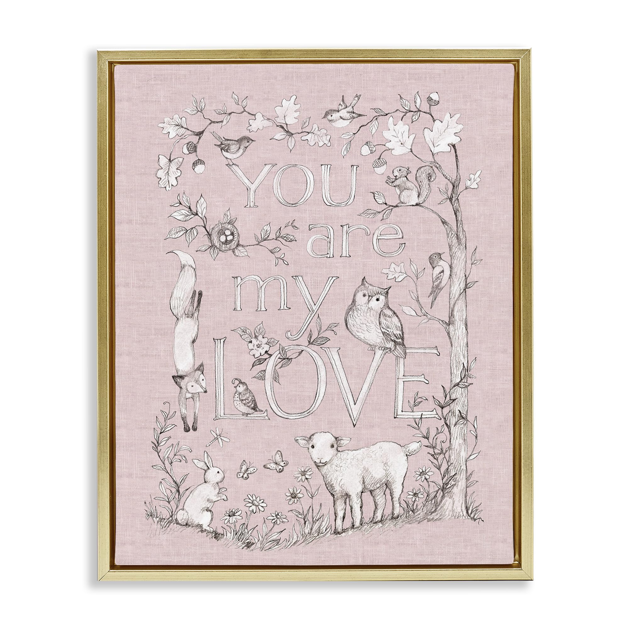 You Are My Love Floral Tender, 16 x 20 Inch Canvas in Floater Frame