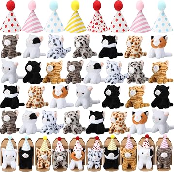 20 Set Cat Stuffed Animals Bulk Adopt a Cat Party Favor