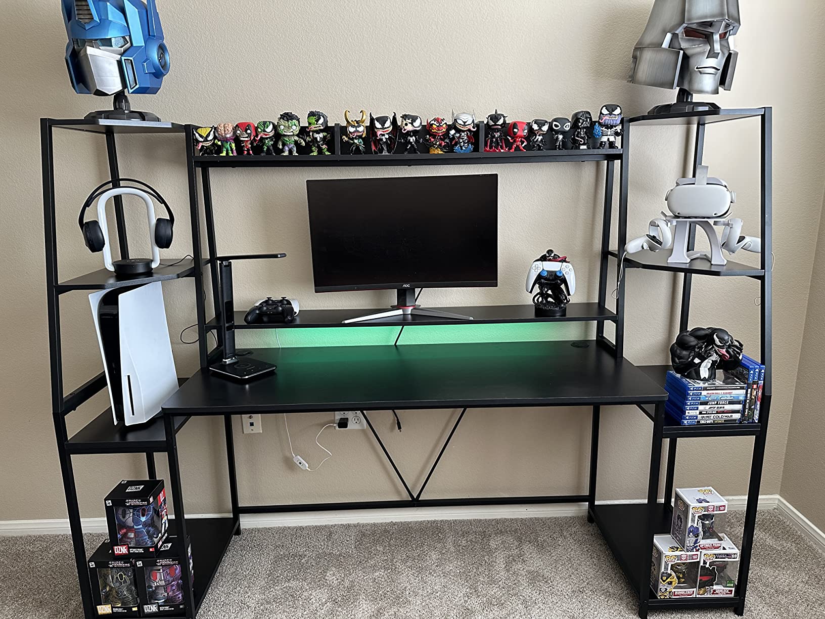 37/mo Finance SEDETA Gaming Desk 78.8'' with LED Lights, Hutch and