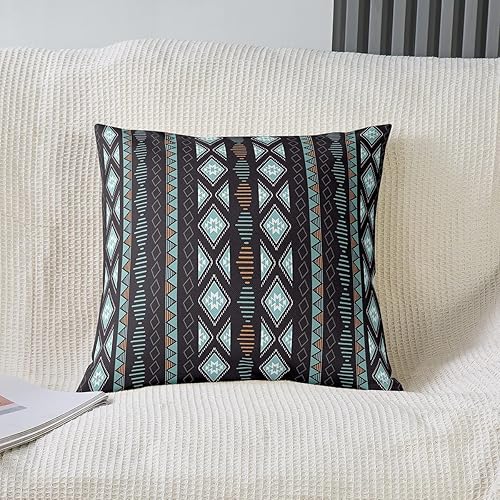 Miniatura 2 de Erosebridal Juego de 2 fundas de cojín bohemias con diseño azteca a rayas para adolescentes, niños, tribu, geometría, triángulo, fundas de almohada