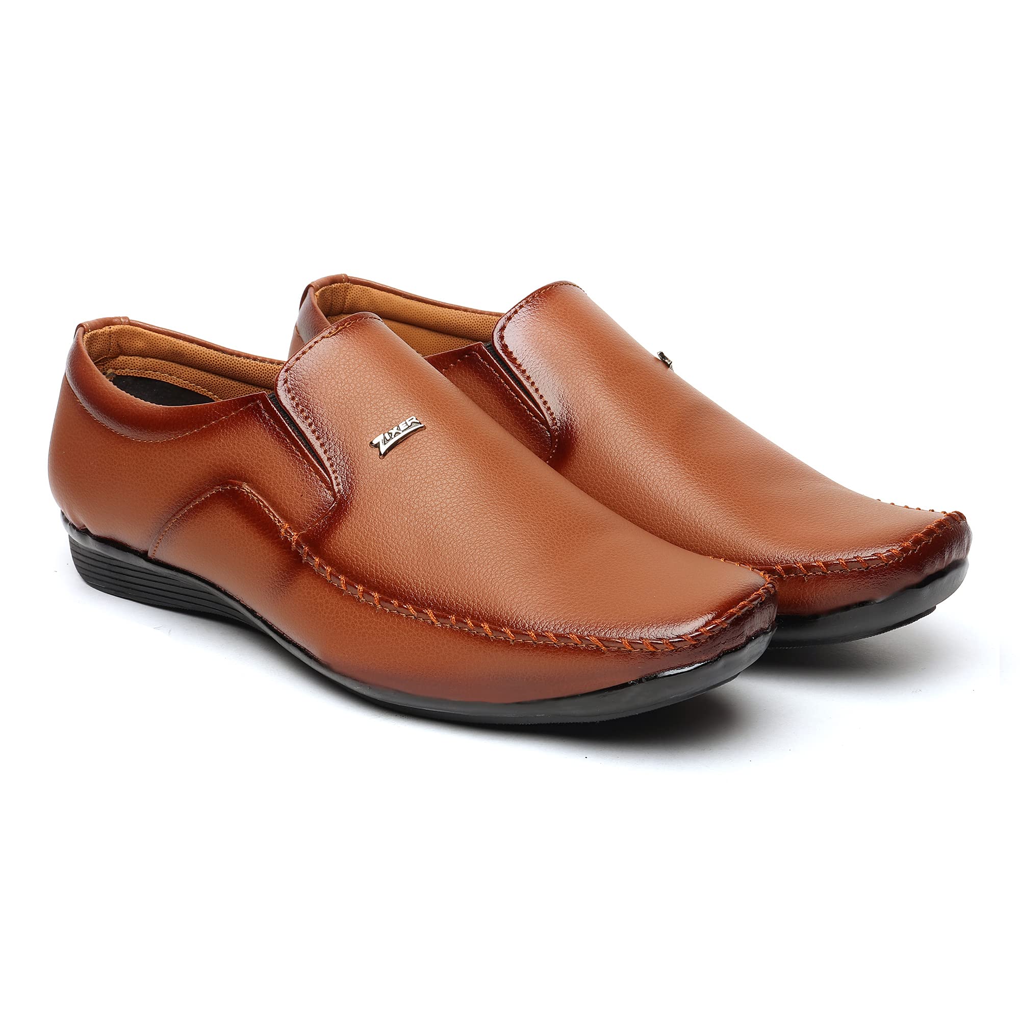 Zixer Synthetic Leather Tan Formal Shoes for Men || Office Formal Shoes Men Latest Stylish Branded Slip On (B08P6YKF9W) Amazon Price History, Amazon Price Tracker