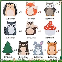 Vista 2 de Xqumoi 30 paquetes de notas adhesivas con animales del bosque, total 600 hojas, notas autoadhesivas con forma de búho, ardilla y conejo de dibujos