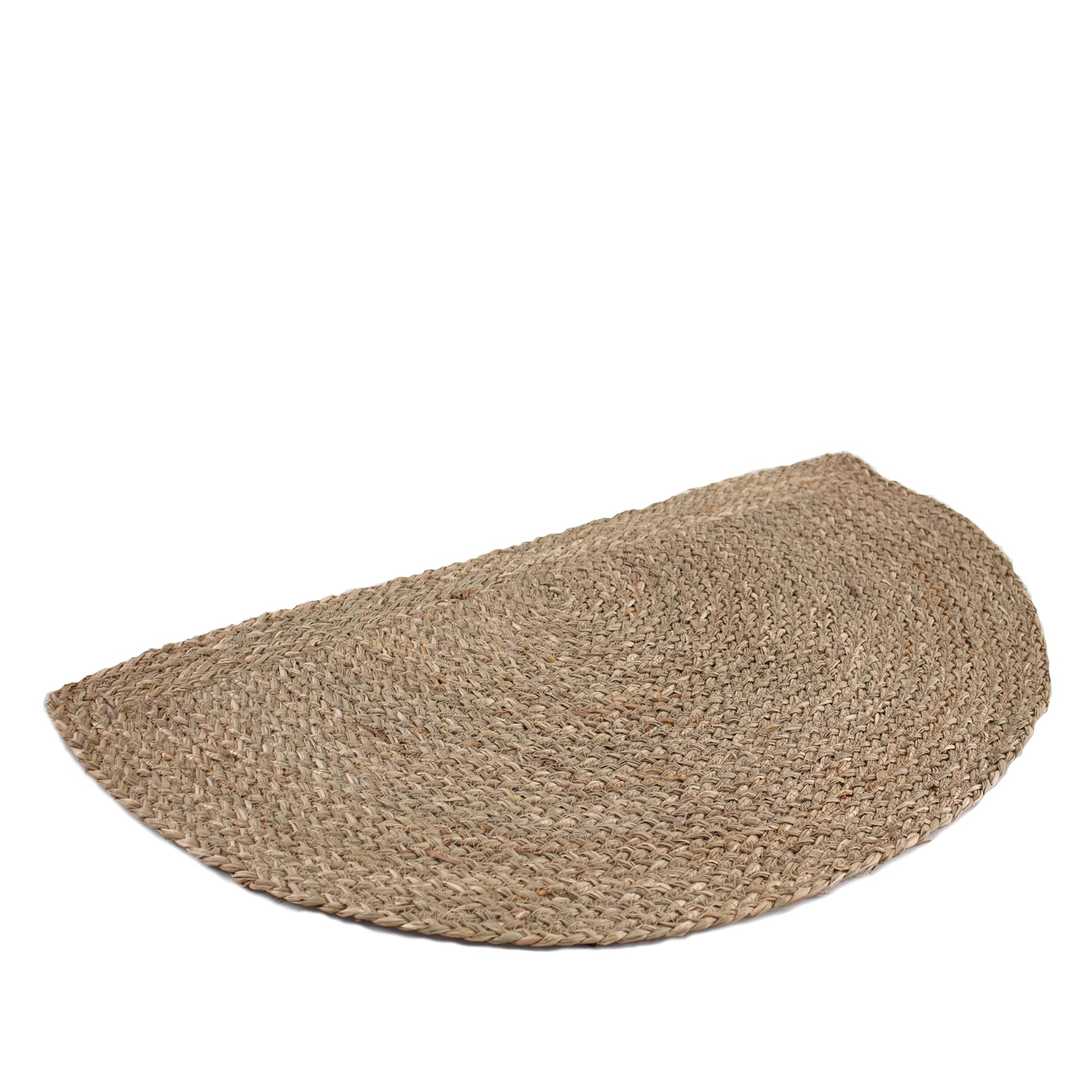 Large Woven Indoor Doormat 30''x17'' | Semi-Circle Seagrass Mat for Front Door, Patio - Non Slip, Dirt Resistance Rug for Farmhouse, Modern Design