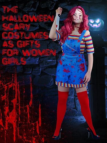 Miniatura 5 de Disfraz de payaso de Halloween para mujer, 5 piezas, personaje de película, vudú, cosplay, vestido de arcoíris, camiseta