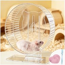 Silent Hamster Wheel 9.3", Quiet Spinner Running Wheel with Adjustable Stand & Non-Slip Track Ideal Small Animal Cage Accessories for Hamsters Gerbils Dwarf Syrian Mice