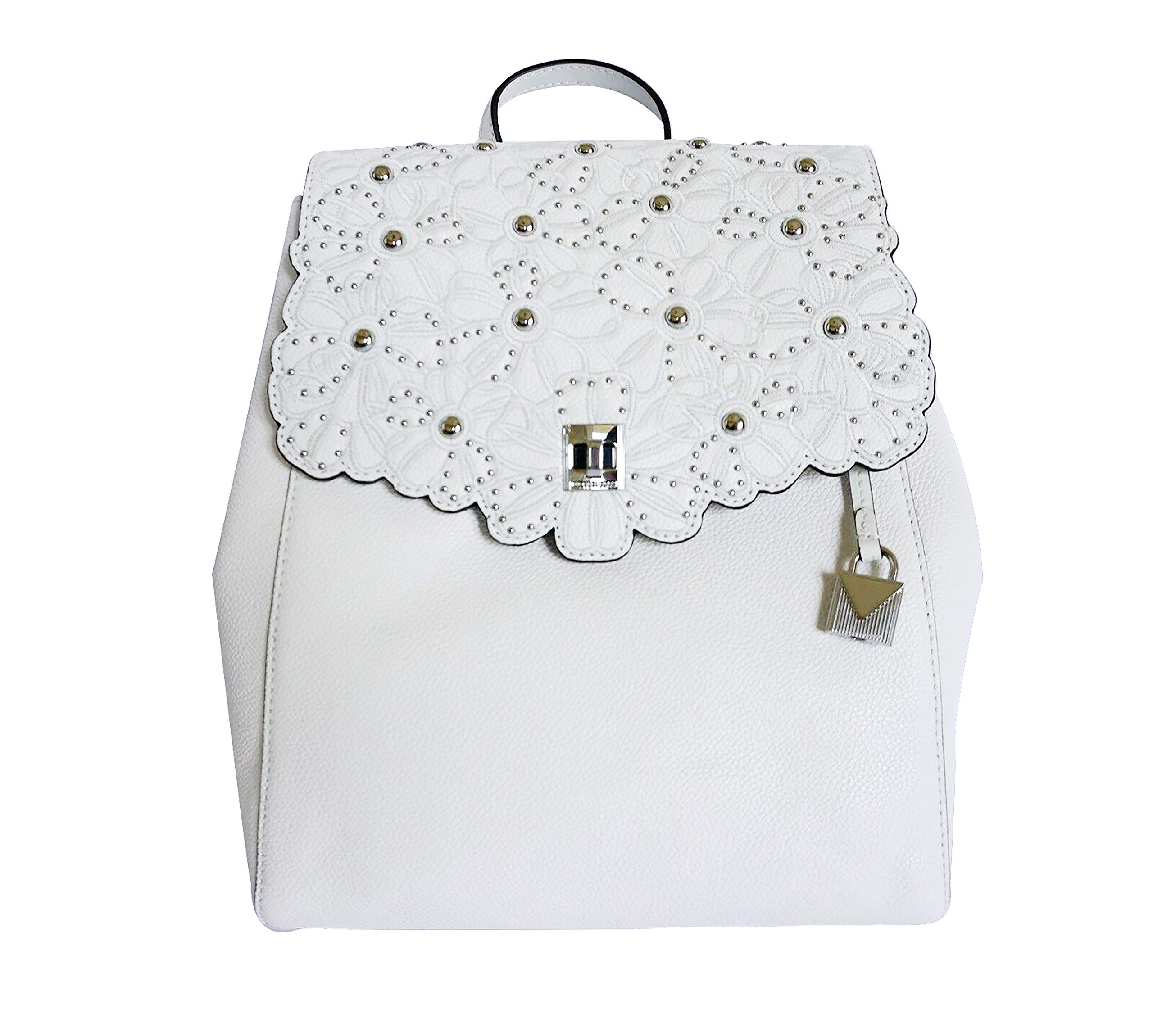 Women's Cassie Medium, Pebbled Leather Backpack - Optic White