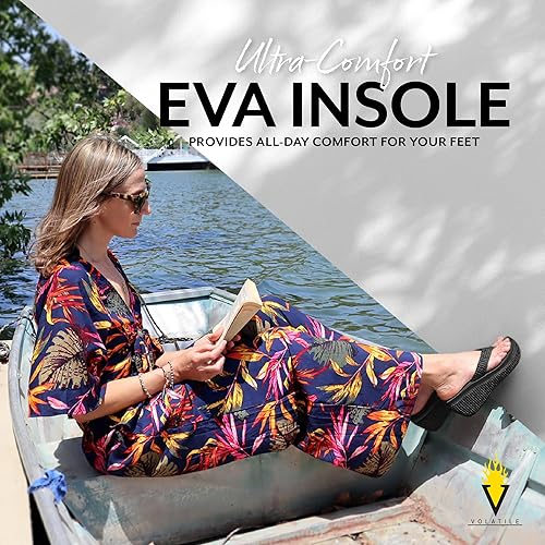 Miniatura 4 de Volatile Island Wedge Sandals for Women Featuring Slip-On Thong Platform Style with EVA Insole and Rubber Outsole