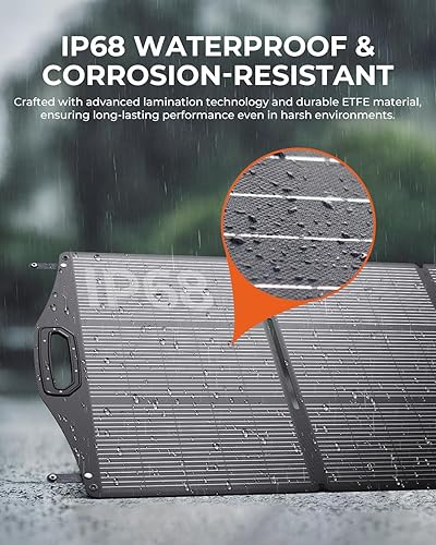 Miniatura 5 de Resistente al agua IP68 paneles solares ETFE portátiles BigBlue de 200 W con conector MC-4, cargador solar SolarPowa 200 de 52.8 V con soportes para