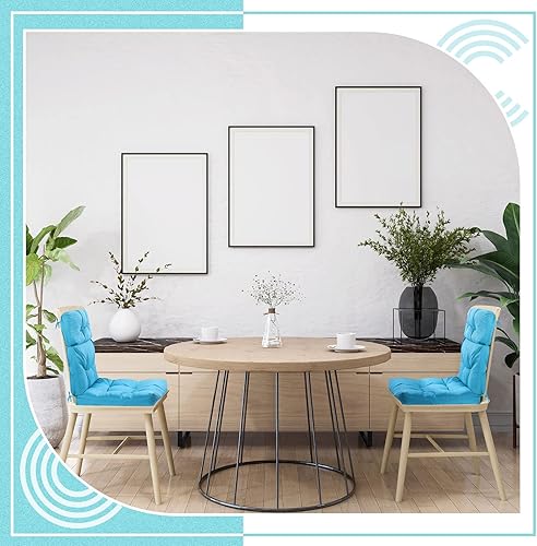 Miniatura 7 de Mixweer Paquete de 6 cojines para silla de respaldo alto para exteriores e interiores, cojines copetudos para asiento o respaldo, resistentes a la