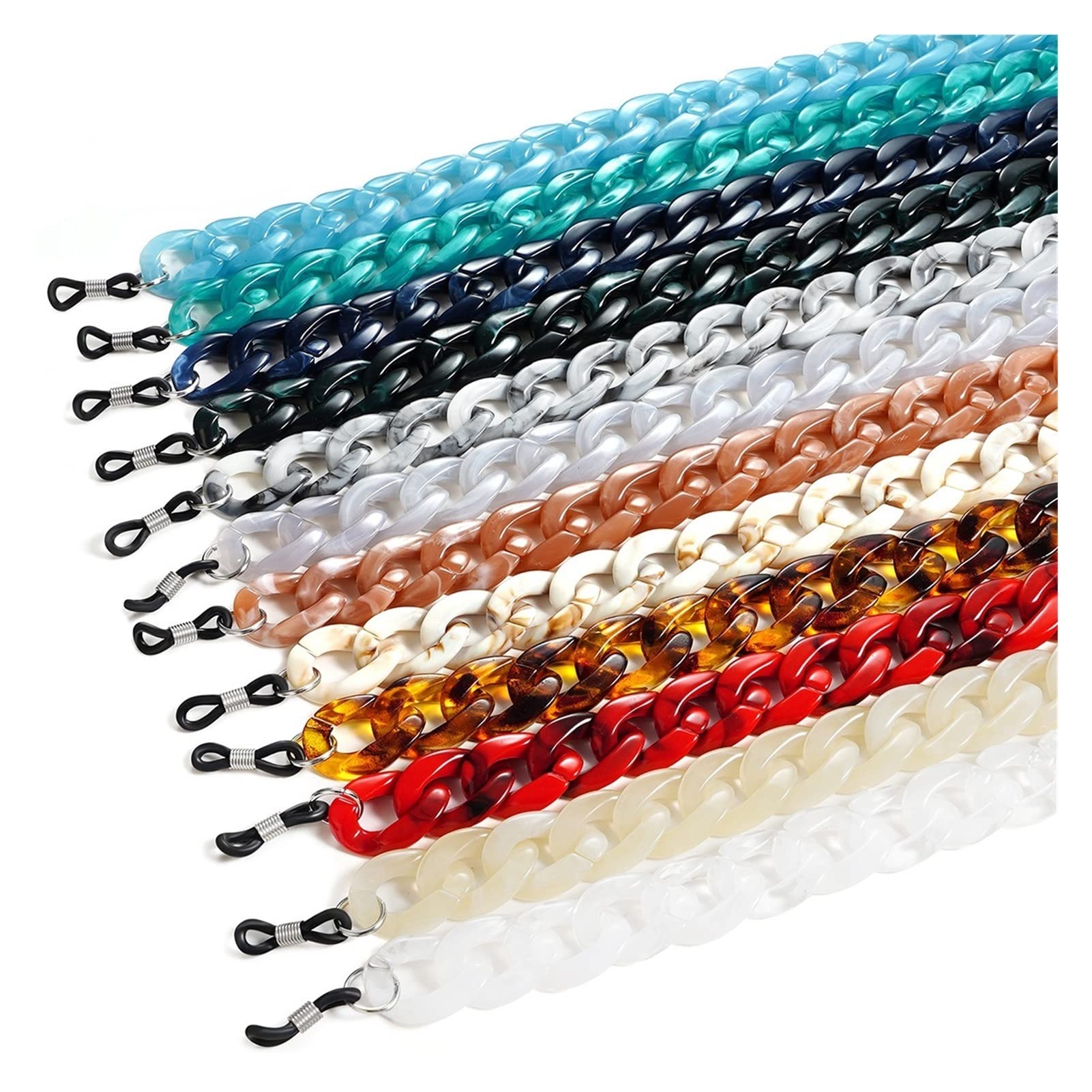 Plastikowe okulary Łańcuch Akrylowe Okulary Liny (Color : 8, Size : One Size)