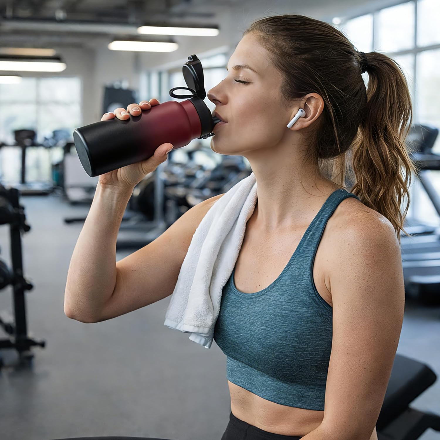 Fanhaw 20 Oz Insulated Stainless Steel Water Bottle with Chug Lid – Wide Mouth, Leak-Proof, BPA-Free – Ideal for Kids, Adults, Sports, Gym, and Outdoor Use (Green Blue) - Image 8