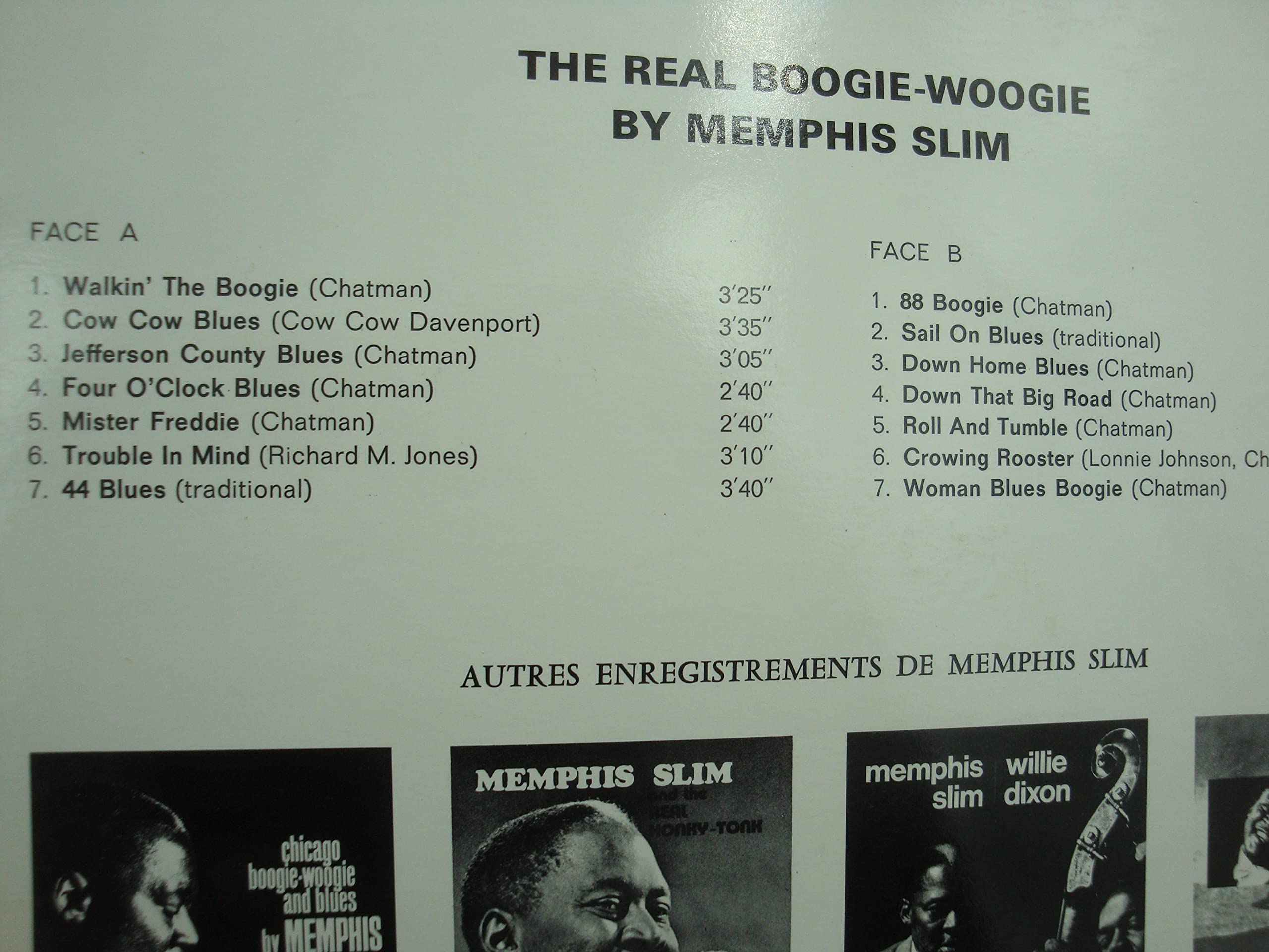 Memphis Slim and the real boogie-Woogie - disque Folkways records FWK 53524