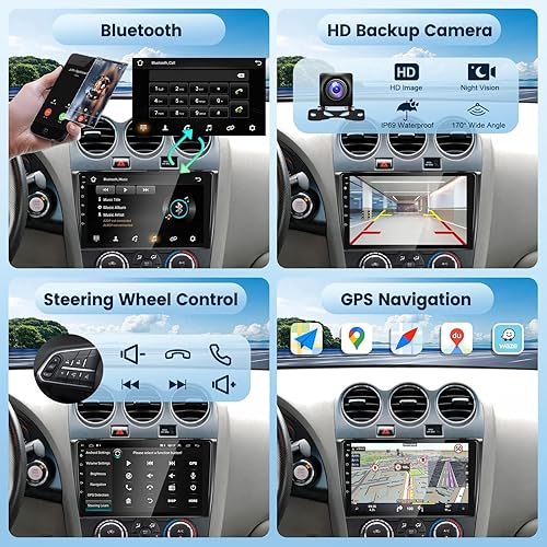 Miniatura 5 de Para Nissan Altima 2008-2012 Android 13 Estéreo de coche 9 pulgadas HD pantalla táctil Radio, inalámbrico CarPlay Android Auto GPS WiFi Bluetooth