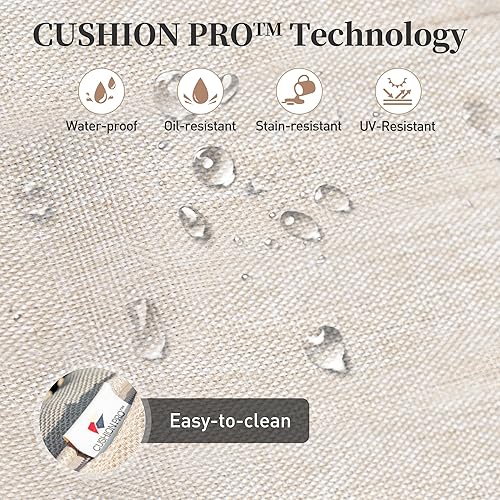 Miniatura 2 de Juego de muebles de patio al aire libre de 7 piezas, moderno juego de conversación de patio exterior con cojín extra grueso de 5.75 pulgadas para