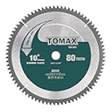 TOMAX 10-Inch 80 Tooth TCG Aluminum and Non-Ferrous Metal Saw Blade with 5/8-Inch Arbor