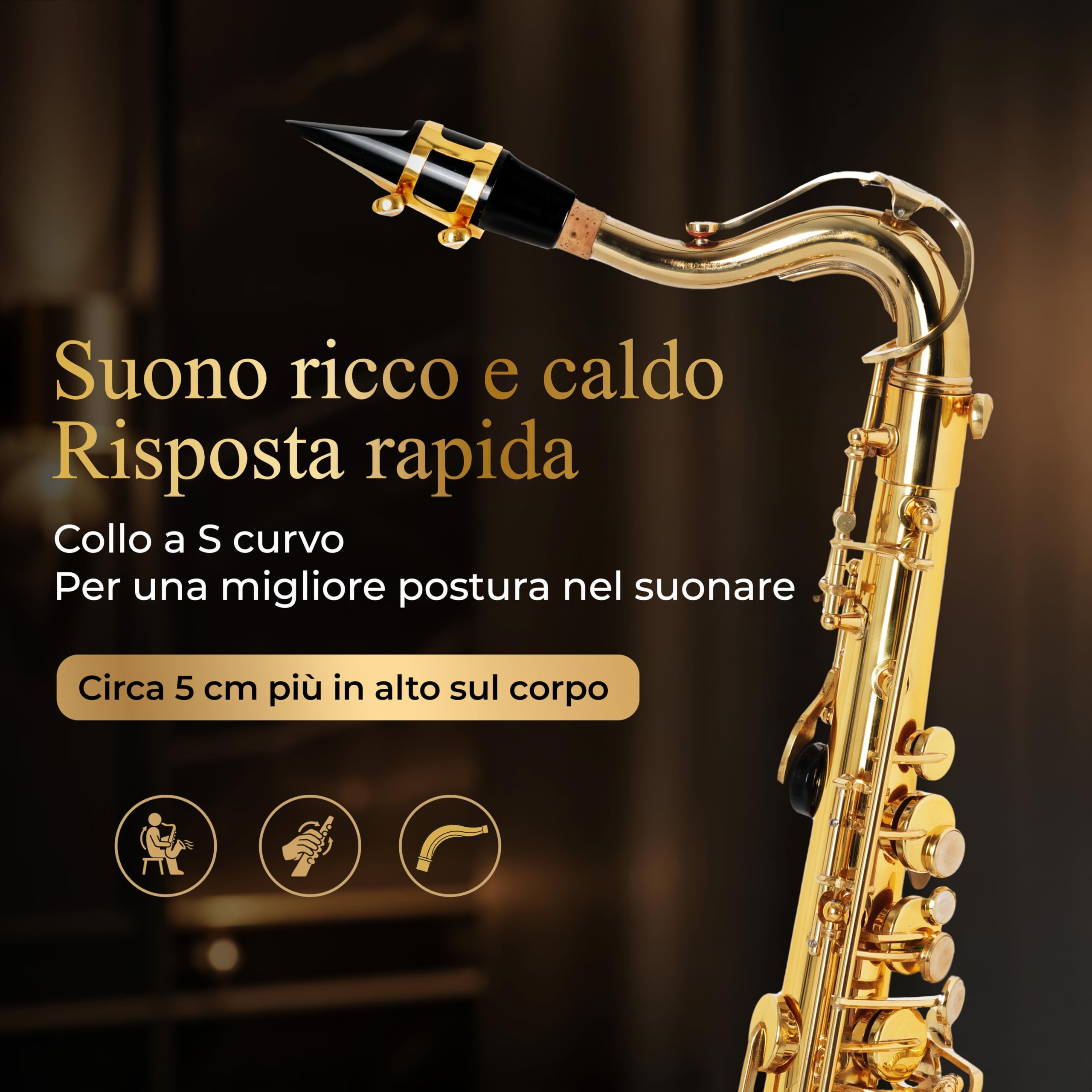 Classic Cantabile Youngstar AS-420 Sassofono Alto per Bambini, Generale | Meccanica ergonomica adatta ai bambini con chiavi ravvicinate, Privo di chiavi D#/E/F e meccanica del campanello, Peso: 1