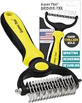 Maxpower Planet Pet Grooming Brush - Double Sided Shedding, Dematting (A1 Blue, Large)