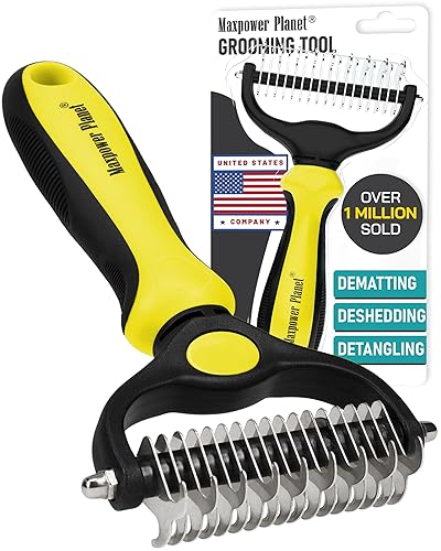Maxpower Planet Pet Grooming Brush - Double Sided Shedding, Dematting