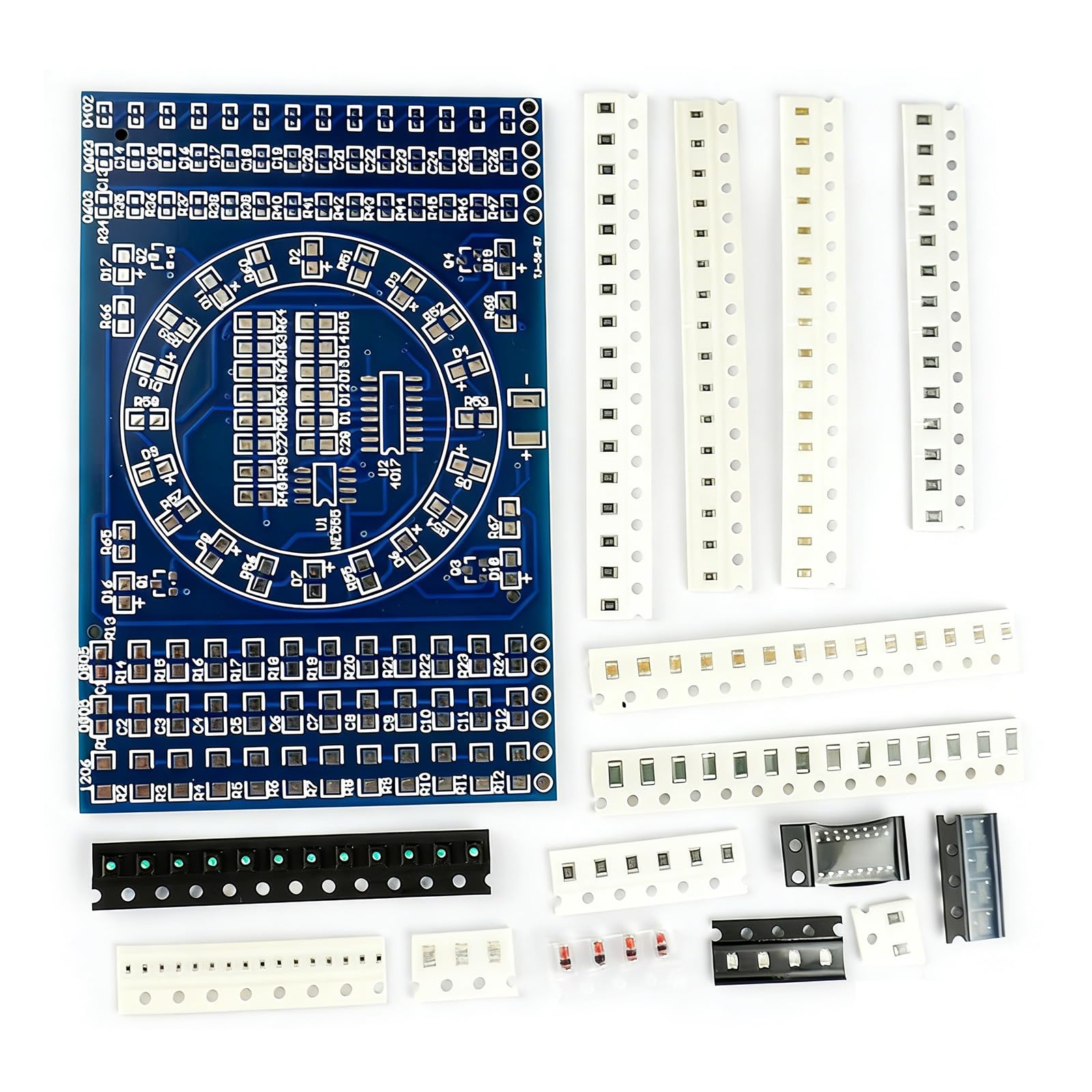 Educational Electronics Set with Rotating Water Flows Light 200 Solder Joints for Beginners Soldering Practice Set