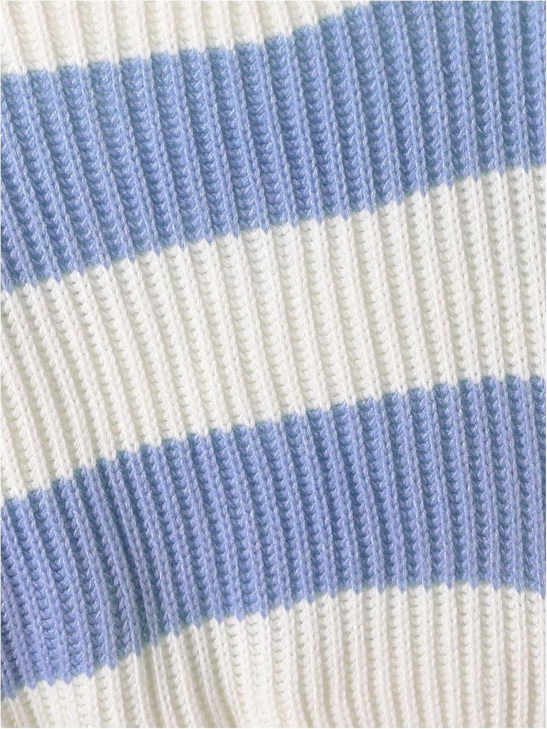 Girl's Striped Sweater Cute Sweaters Long Sleeve Drop Shoulder Pullover Knit Tops - Image 3