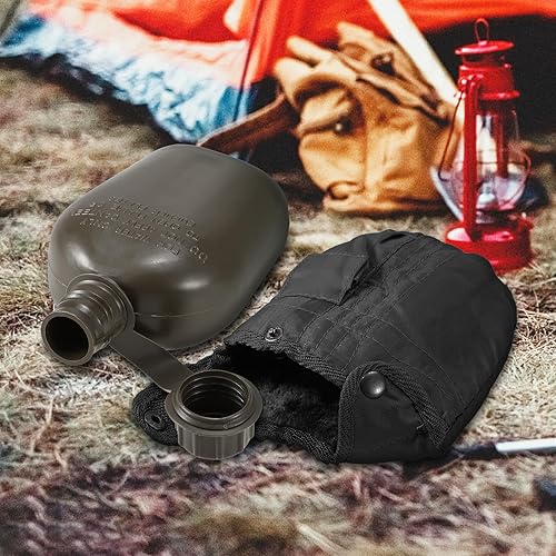 Miniatura 5 de doorslay Botella de comedor militar al aire libre de 1L para acampar senderismo mochilero supervivencia botella de agua hervidor de agua con cubierta