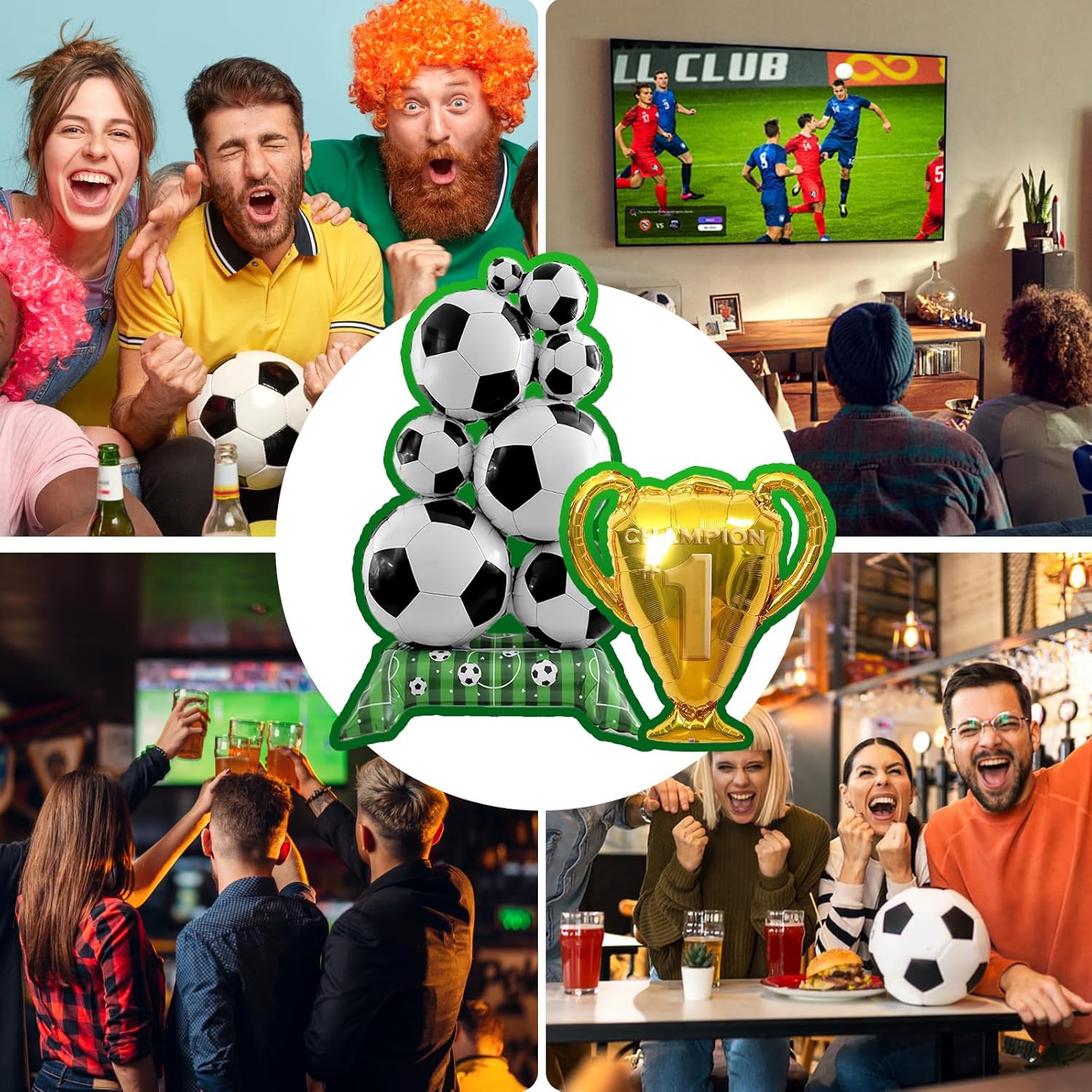 Soccer Balloons 3-Pack - Giant Self Soccer Ball Balloons with Trophy | Soccer Party Decorations for Sports Themed Birthday, World Cup Party Supplies for Boys Men - Image 4