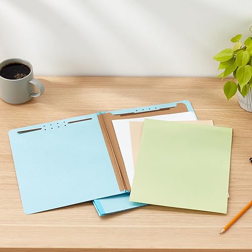 Miniatura 6 de Carpeta de clasificación Tienda Basics material 100 % reciclado, 1 divisor, 2 pulgadas incrustada, tamaño carta, azul claro, 10 unidades por caja.