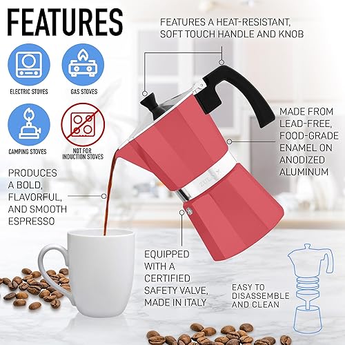 Miniatura 3 de Zulay Moka Pot - Cafetera para estufa de café expreso, a prueba de fugas, acero inoxidable, fácil de limpiar, mango y perilla resistentes al calor,