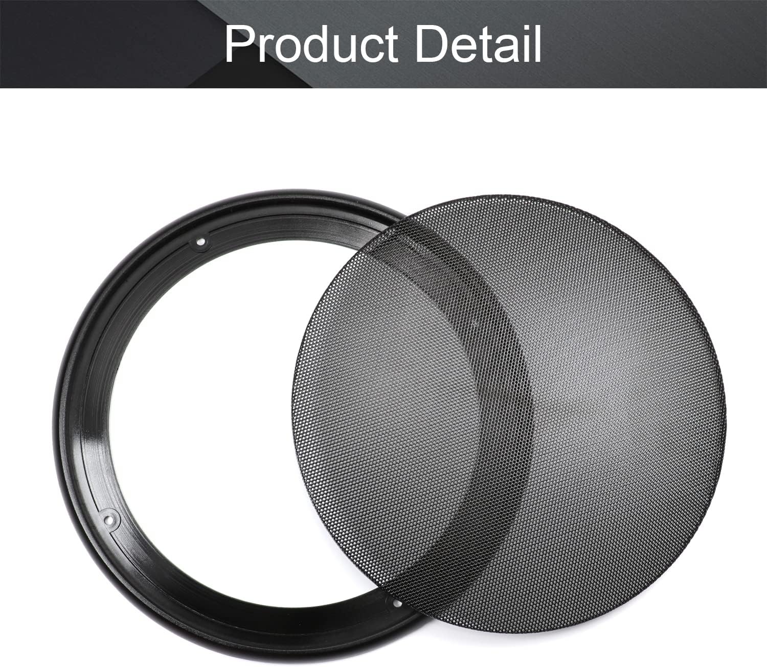 Fielect 2Pcs 8" Speaker Grill Cover Mesh Decorative Circle Woofer Guard Protector Cover Audio Accessories Black Cloth Cover with 8 Screws