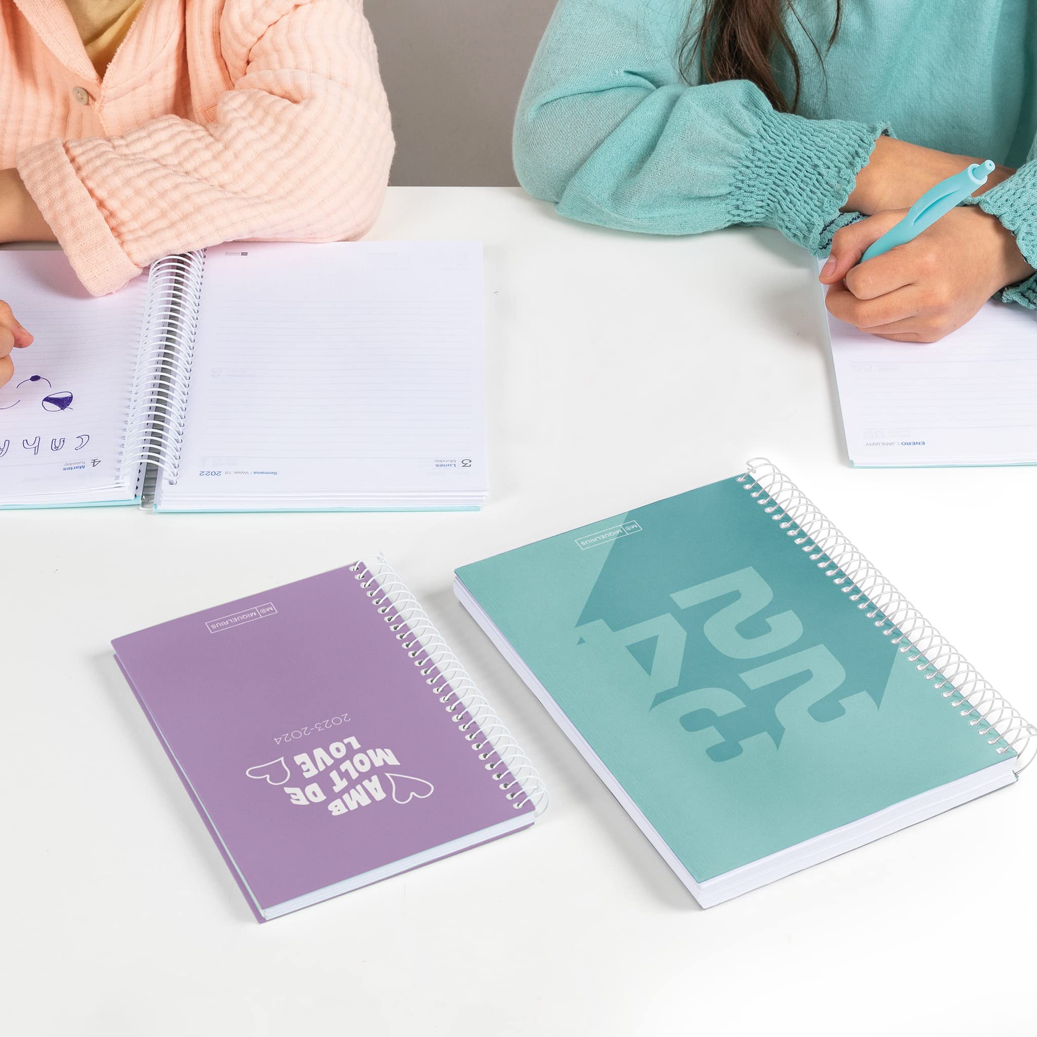 Miquelrius - School Diary 23-24, September 2023 to June 2024, Size 11.8 x 17.5 cm, Day Page, Lavender Phrase, Catalan-English - Image 4