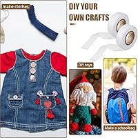 Vista 7 de Outus 2 rollos de cinta de dobladillo de tela adhesiva para planchar sin coser para pantalones cada 1/2 pulgada (blanco)