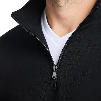 SAKS Fifth Avenue Men's Pique Quarter-Zip Pullover, Premium Cotton