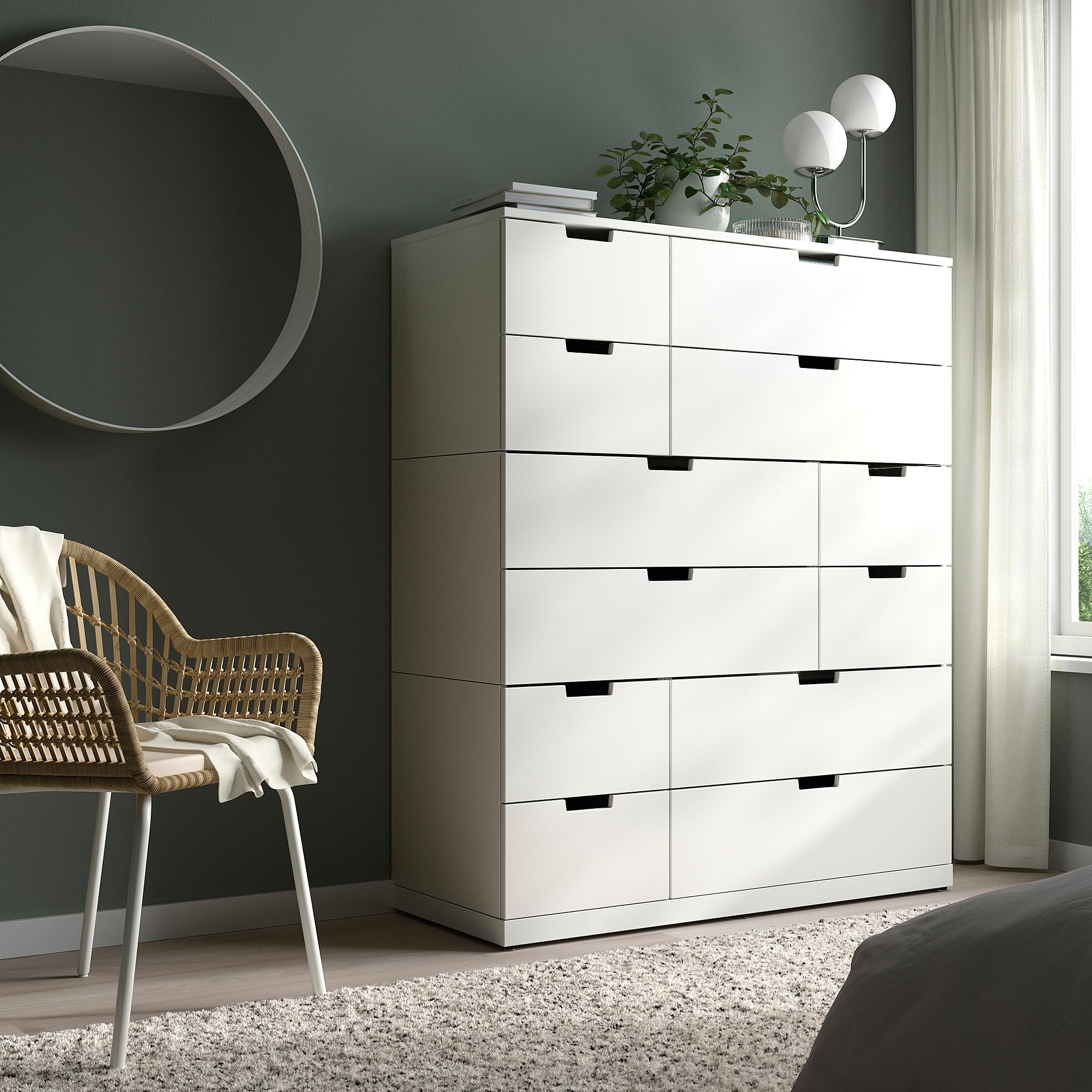 Ikea NORDLI Kommode mit 12 Schubladen, 120x145 cm, weiß Küche, Haushalt & Wohnen