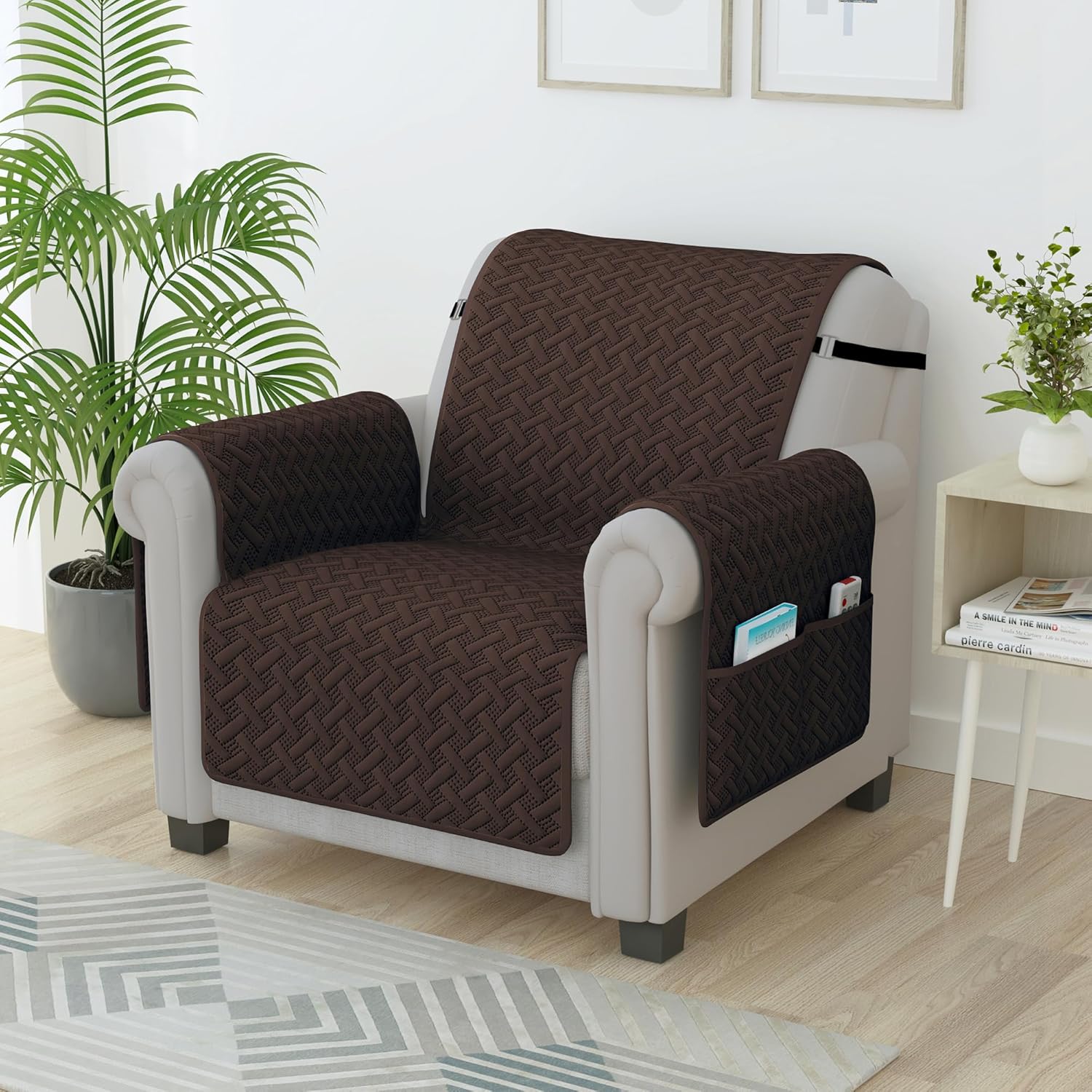 Story@Home Quilted Sofa Cover 1 Seater Fully Covered Microfiber Reversible Sofa Cover 1 Seater 60 x 175 cm | Brown, Solid 1 Seater Sofa Cover for Living Room & Create Customized Set Story@Home Quilted Sofa Cover 1 Seater Fully Covered Microfiber Reversible Sofa Cover 1 Seater 60 x 175 cm | Brown, Solid 1 Seater Sofa Cover for Living Room & Create Customized Set