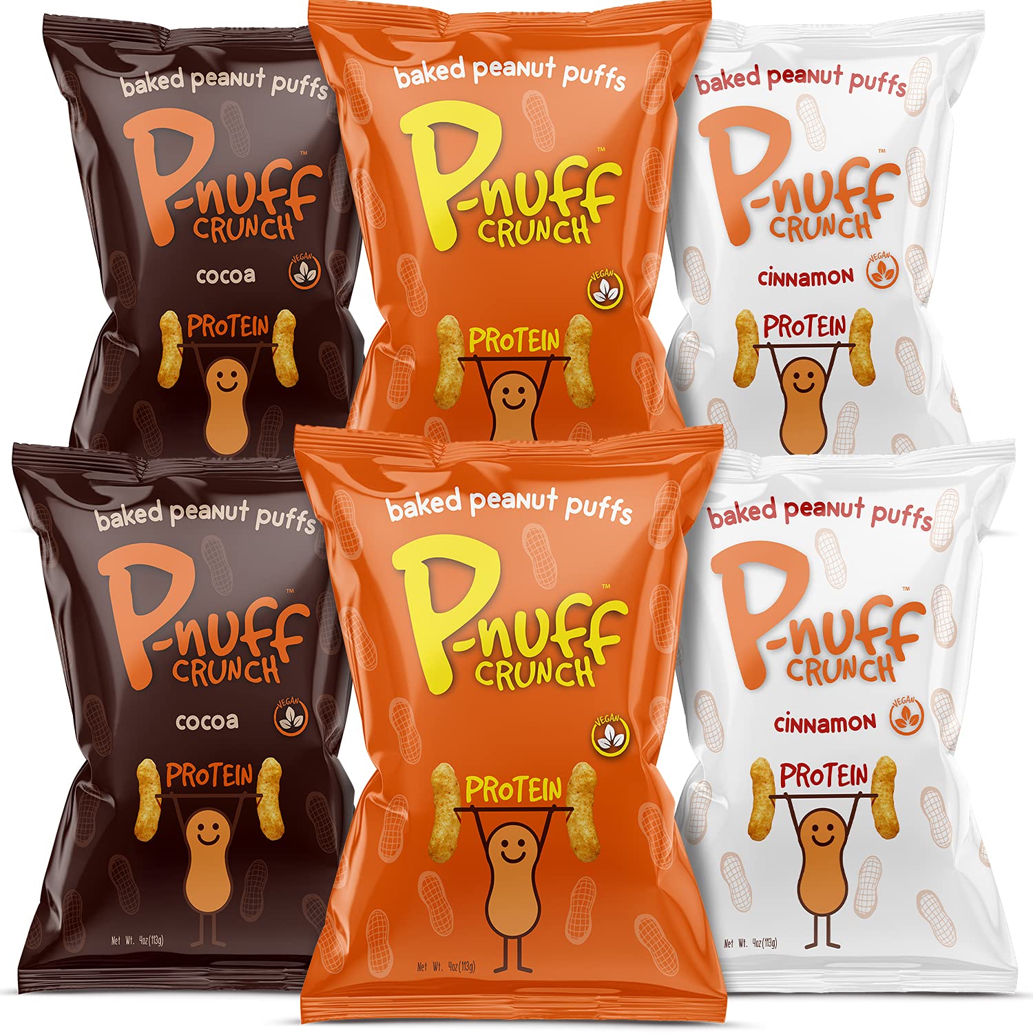 Pnuff Crunch Baked Peanut Puffs Healthy, Low Carb Peanut Butter Puffs, Complete Vegan Protein