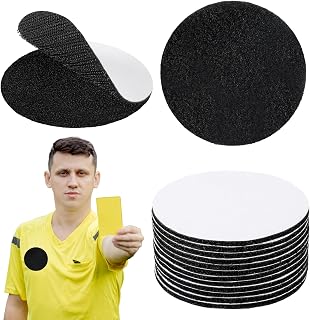 15 Pairs Referee Patch Hook and Loop Dots 3 Inch Reusable Self Sticky Round Circle Adhesive Double Sided Hook and Loop Fasteners for DIY Wall Home Office Decor Decor Tool Hanging