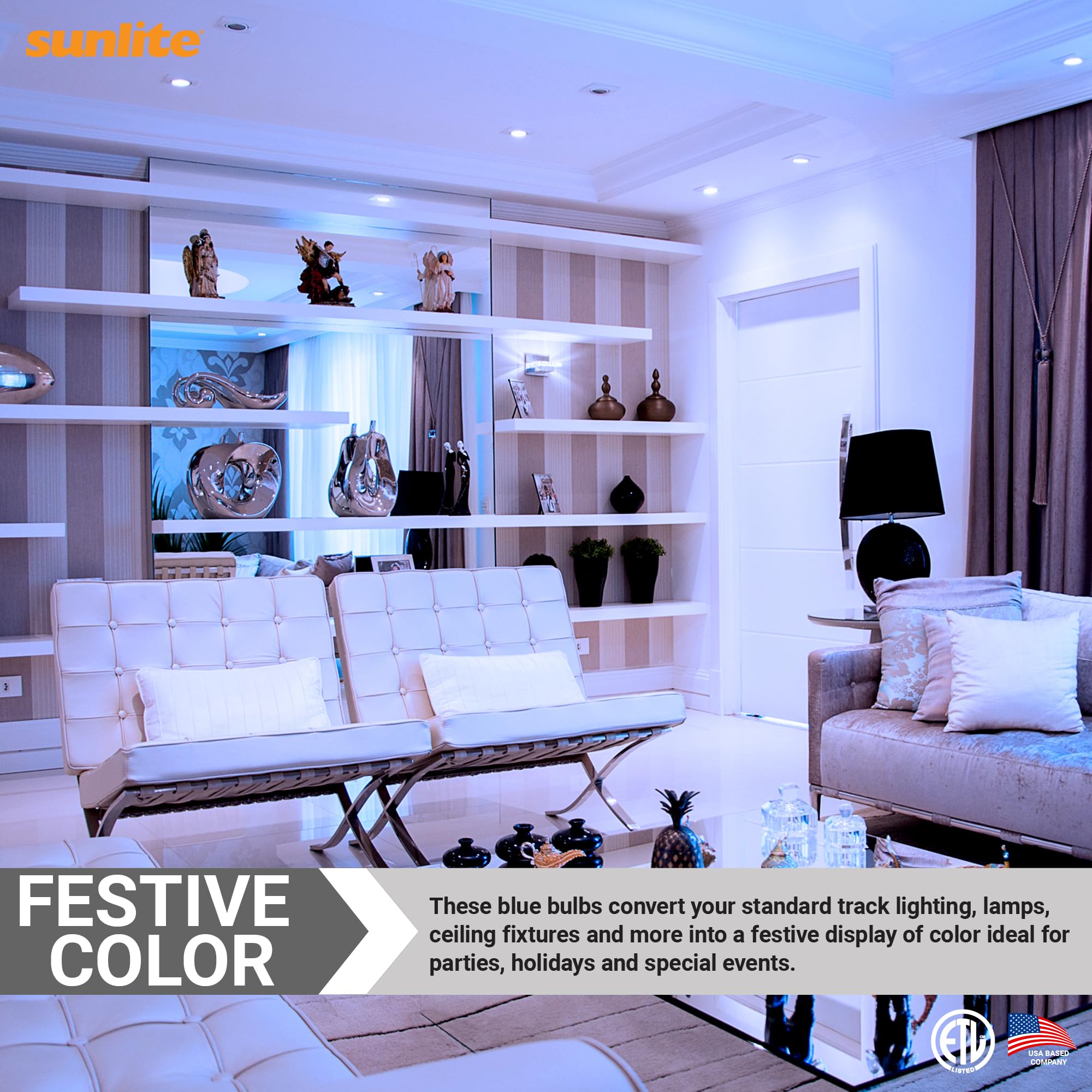 Sunlite Blue LED PAR16, 120 Volt, 3 Watts (25W Equivalent), GU10