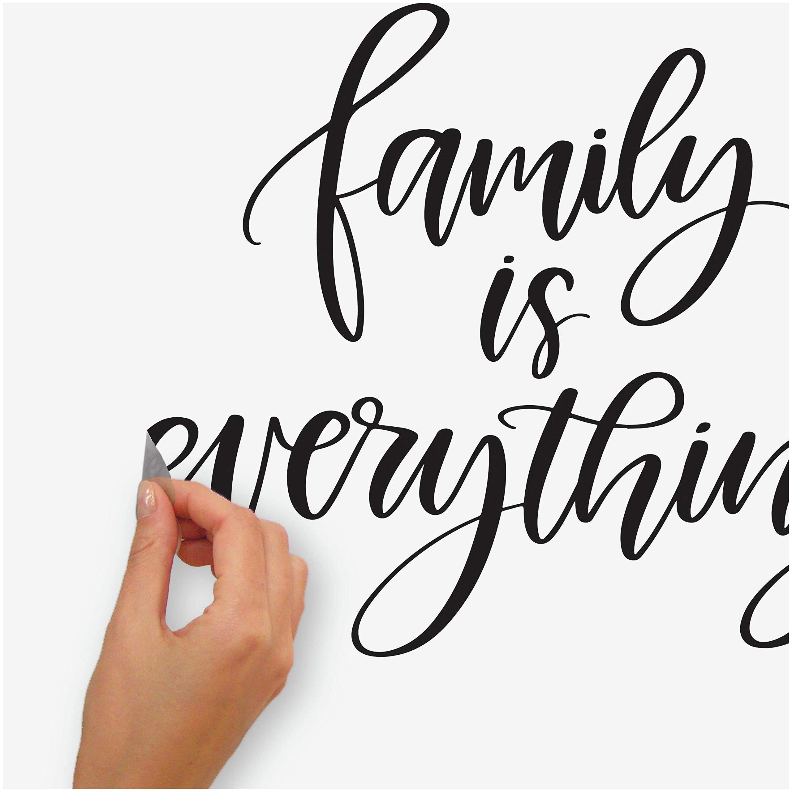 RoomMates RMK4590SCS Family is Everything Quote Calcomanías de pared para despegar y pegar, color negro