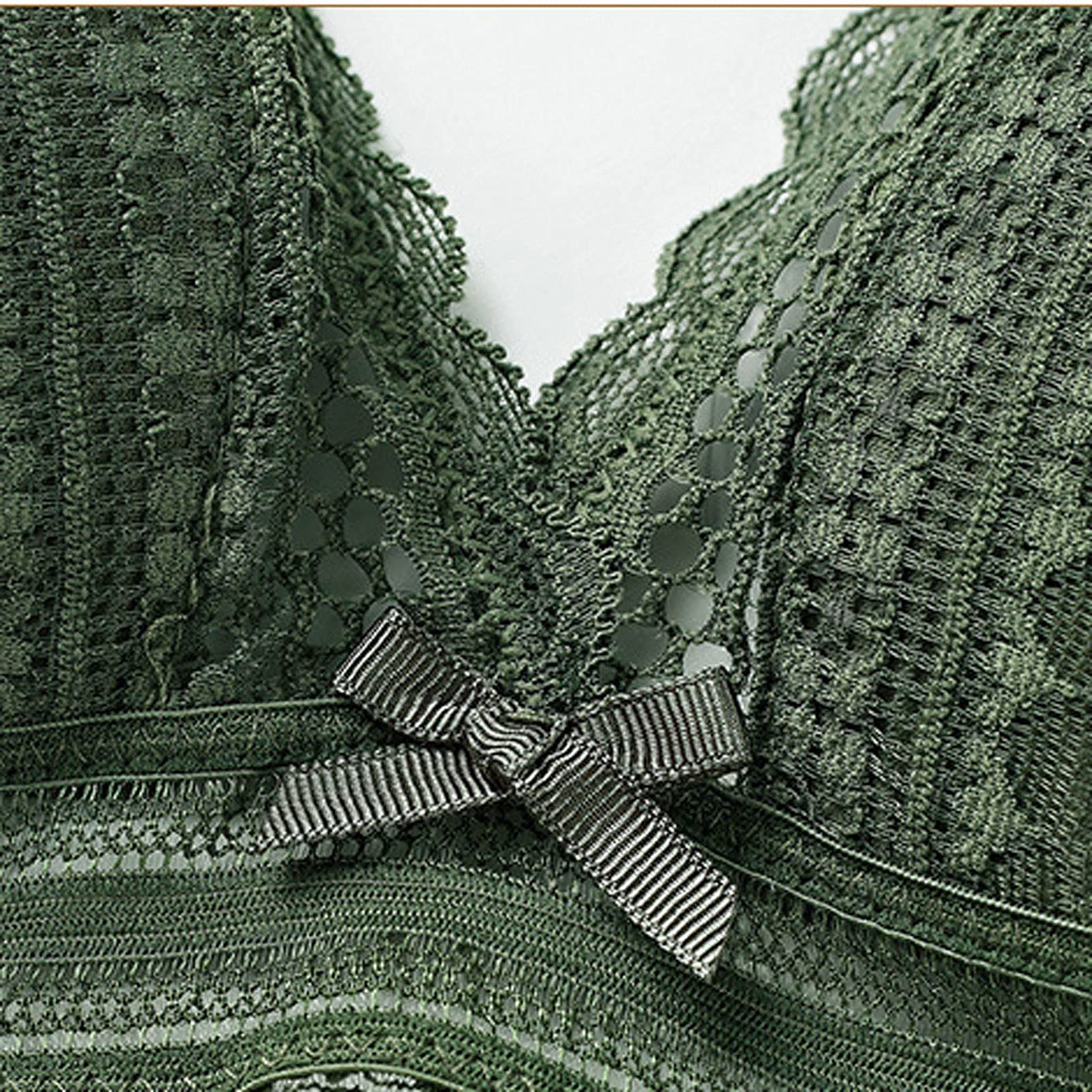 Bielizna Koronkowy biustonosz typu bralette z niskim tyłem + stringi Bielizna nocna Dwuczęściowy komplet bielizny bandażowej (kolor: zielony, rozmiar: Xl) (Zwart L)