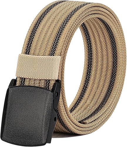 LionVII Cinturones de nailon para hombre, cinturón ajustable con hebilla de plástico YKK duradero para exteriores, ajuste para adaptarse a cintura