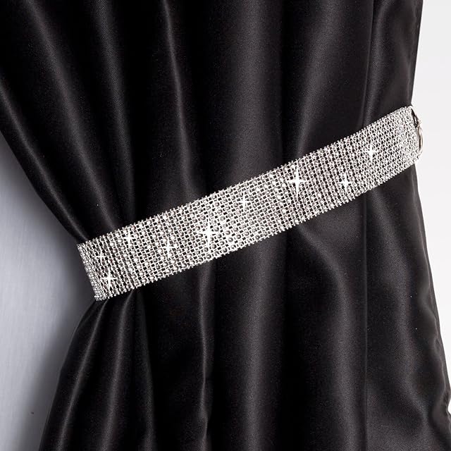 John Aird Pair Of Diamante Crystal Tie Backs (Silver)