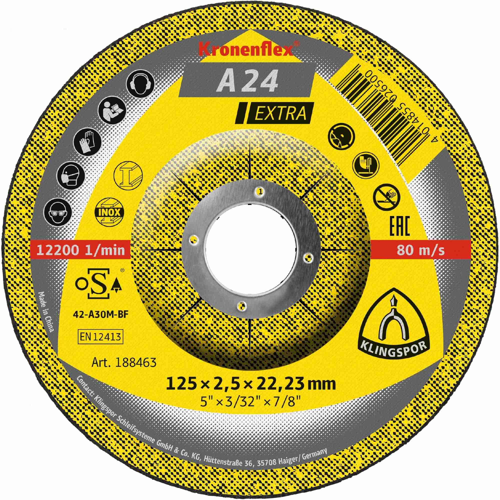 25 x Klingspor A 24 EX Trennscheiben, 125 x 2,5 x 22,23 mm gekröpft