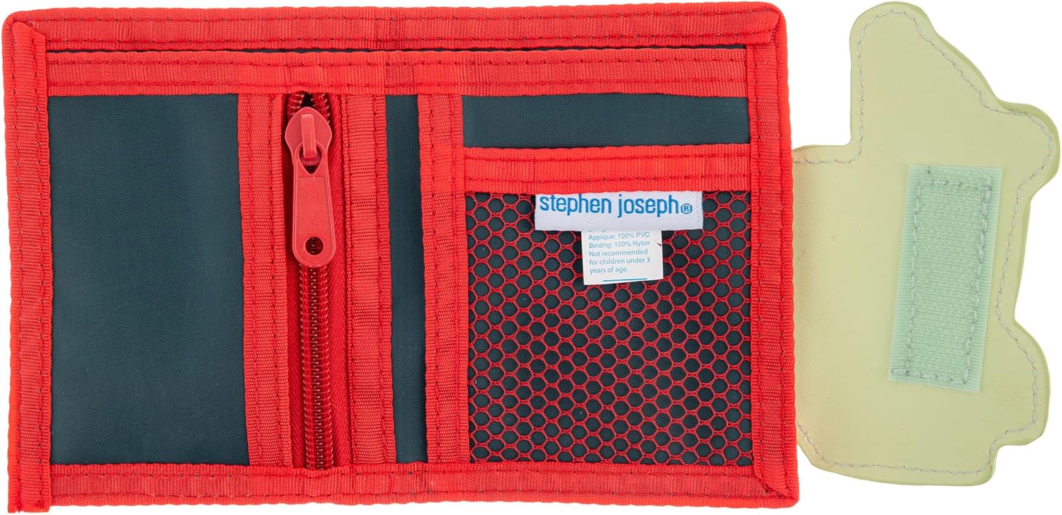 Stephen Joseph, Kids Unisex Wallet, Toddler Wallet for Boys and Girls with Applique Designs, Screen Printed Wallet with Zippered Coin Pocket - Image 4