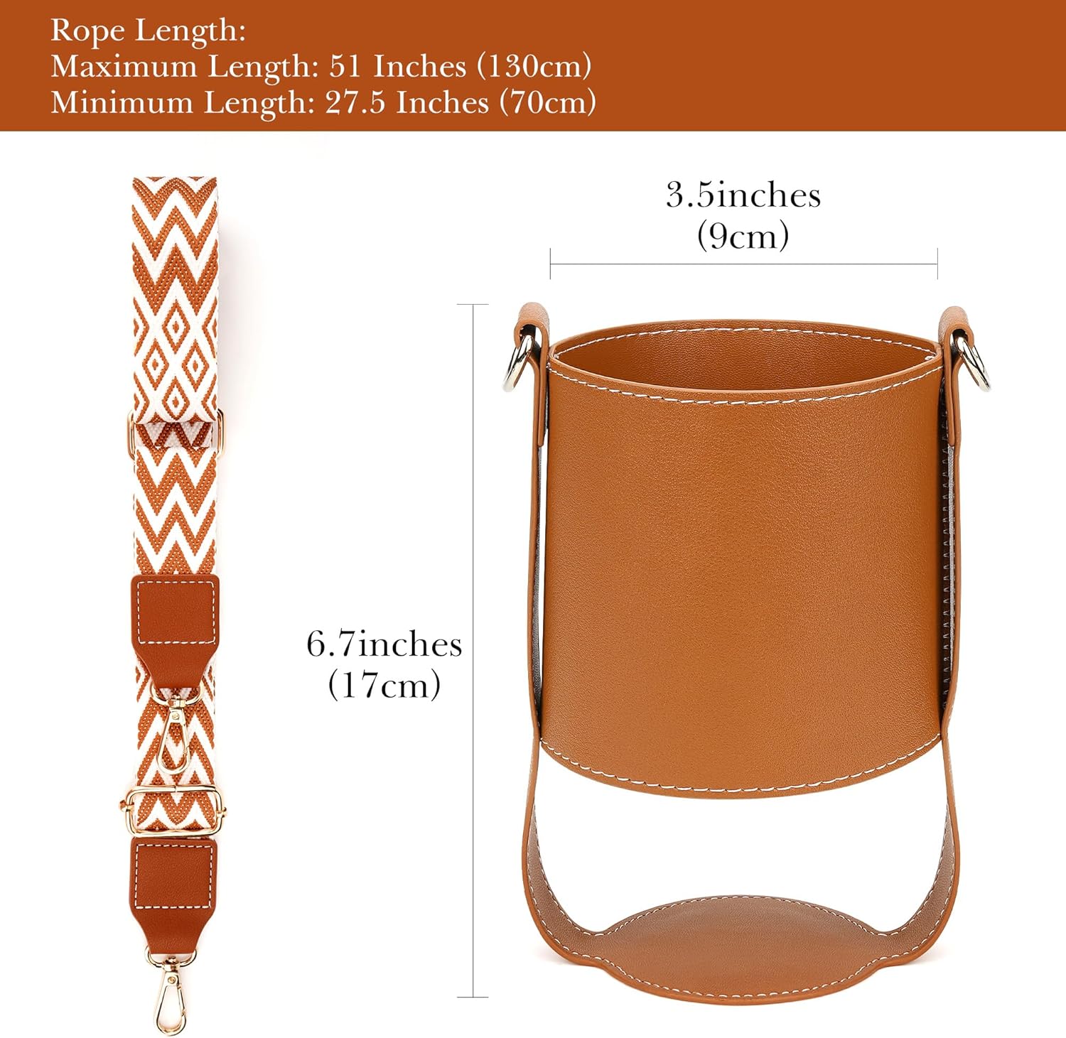 Linkidea Vegan Leather Water Bottle Carrier with Strap Compatible with Hydro Flask Wide Mouth 32oz, Iron Flask, Waterbottle Sling Bag Holder with Shoulder Strap - Image 2