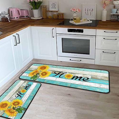 Miniatura 25 de Juego de 2 tapetes de cocina de Navidad, tapete de cocina con respaldo antideslizante, tapete de cocina decorativo lavable para decoración