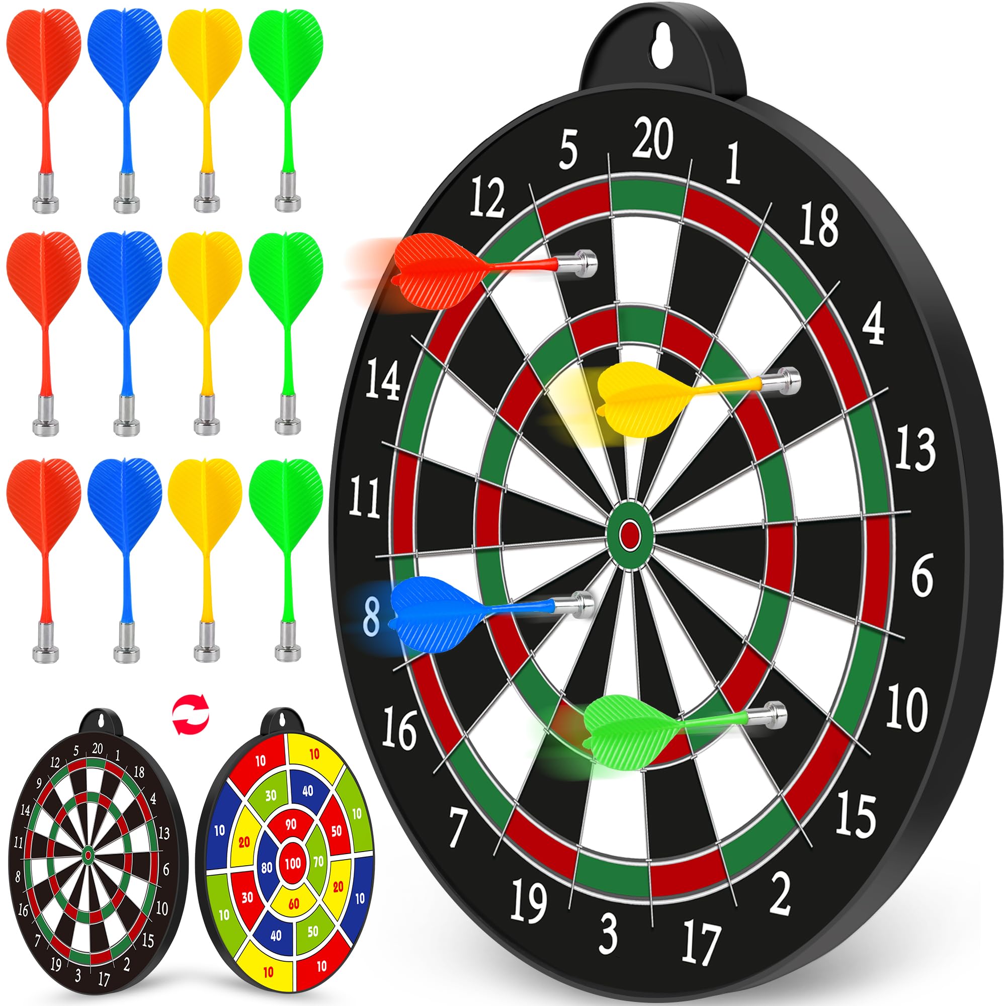 Dart Board - 12pcs Magnetic Darts - Excellent Indoor Game and Party Games