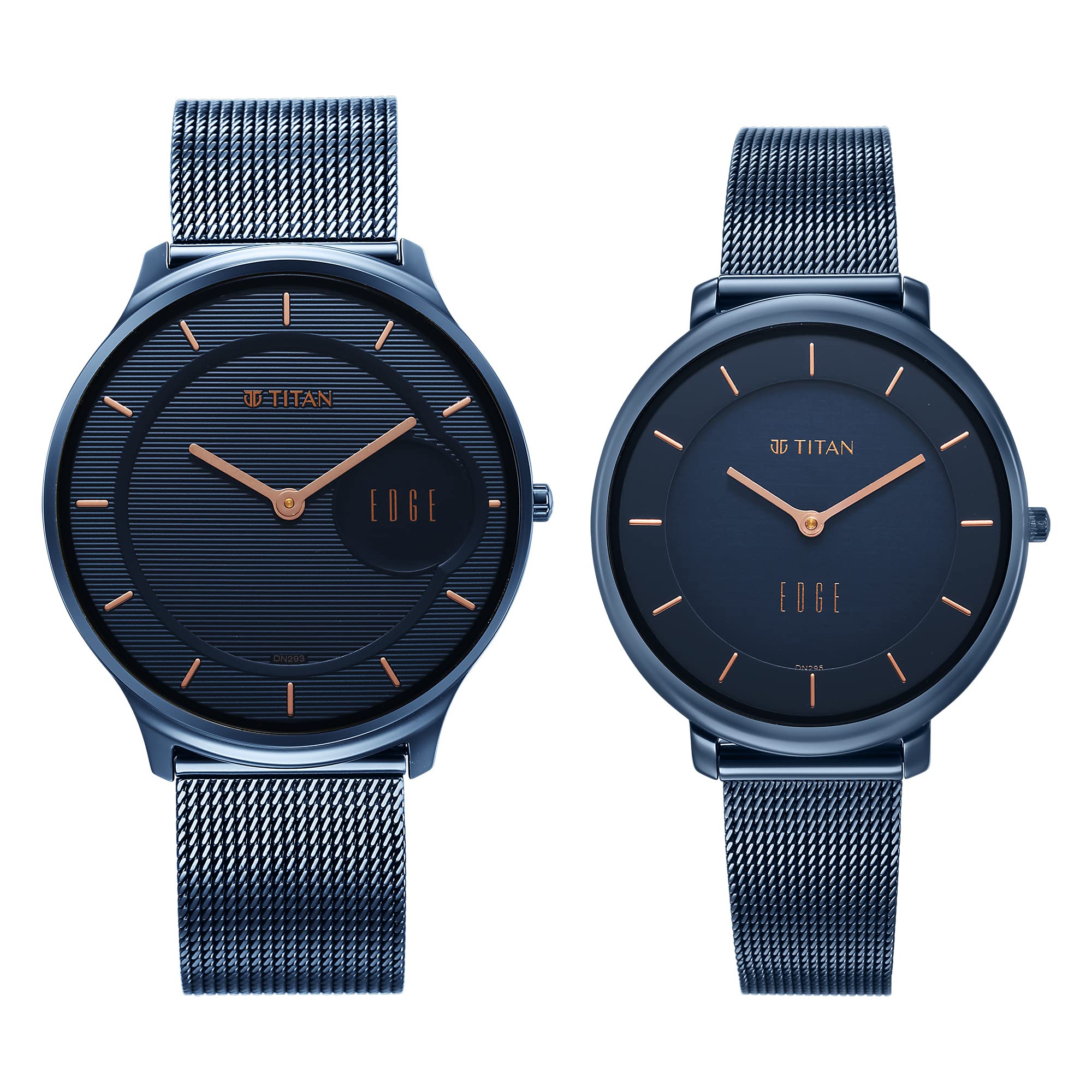 Titan Edge Pair Blue Dial Analog Stainless Steel Strap Watch for Couple-NS18432655QM01P (B0C1C6WLFX) Amazon Price History, Amazon Price Tracker