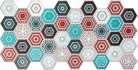 Vista 3 de Dundee Deco Panel de pared 3D de PVC con mosaico hexagonal de imitación multicolor, 3.2 pies x 1.6 pies (38.2 in x 19.3 in), decoración de paneles