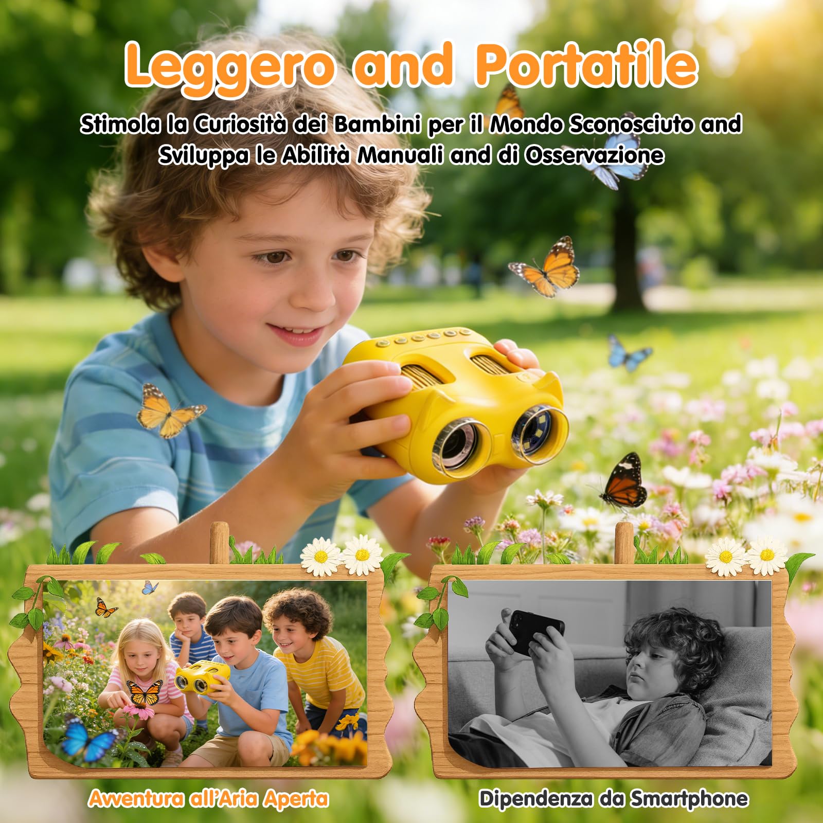 2 in 1 Microscopio Bambini e Telescopio, Microscopio Digitale Bambini con Scheda 32GB, 1000X Microscopio Portatile con Schermo IPS da 2,0 Pollici e 8 Luci LED, Regalo per Bambini dai 3 Anni