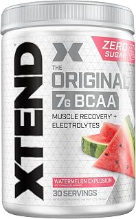 XTEND Original BCAA Powder Watermelon Explosion - Sugar Free Post Workout Muscle Recovery Drink with Amino Acids - 7g BCAAs for Men & Women - 30 Servings